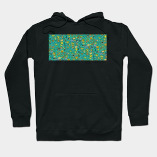 Ocean Fish Treasure Hunt Doodle Pattern Hoodie